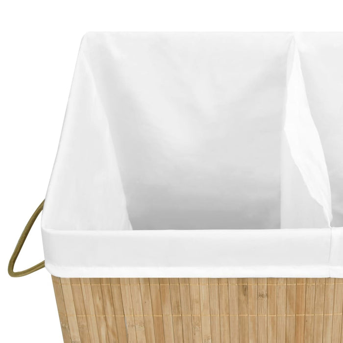 Coș de rufe din bambus cu 2 secțiuni, 100 L - WALTI WALTI