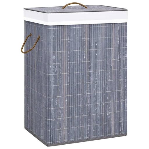 Coș de rufe din bambus cu 2 secțiuni, gri, 72 L - WALTI WALTI