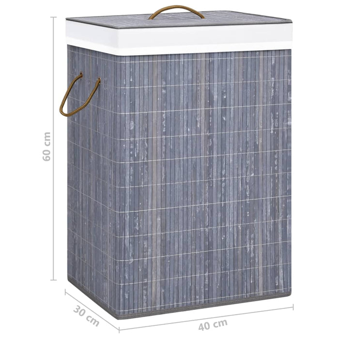 Coș de rufe din bambus cu 2 secțiuni, gri, 72 L - WALTI WALTI