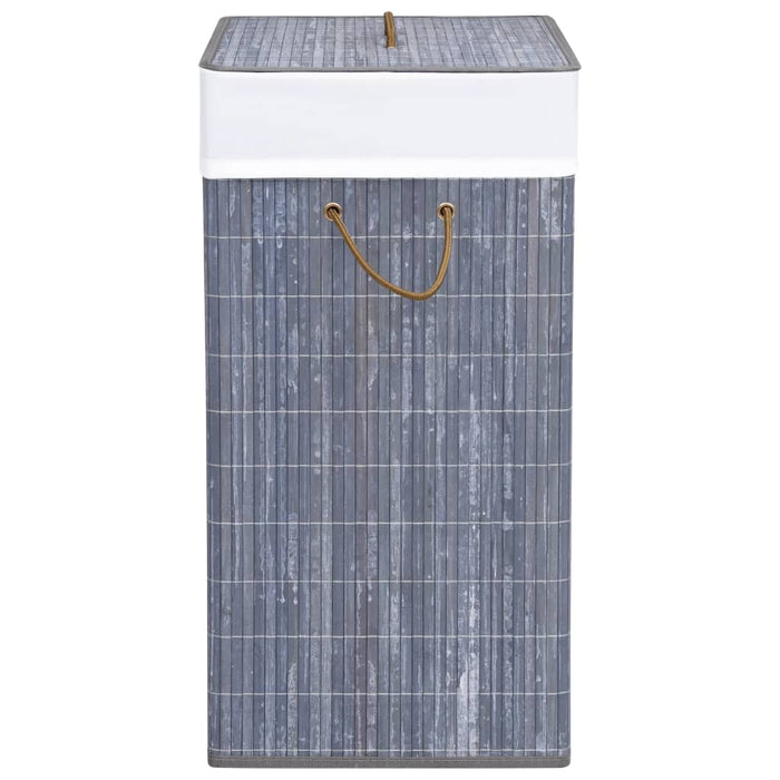 Coș de rufe din bambus cu 2 secțiuni, gri, 100 L - WALTI WALTI