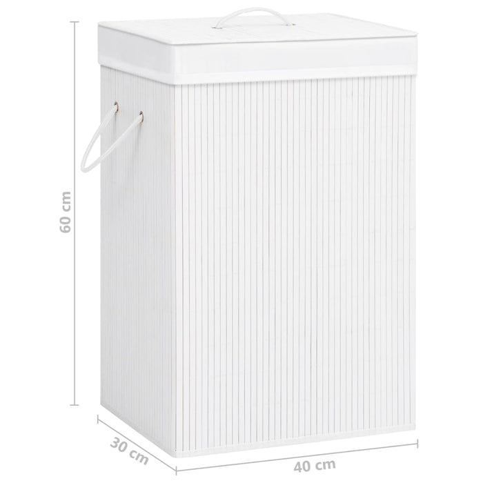 Coș de rufe din bambus cu 2 secțiuni, alb, 72 L - WALTI WALTI