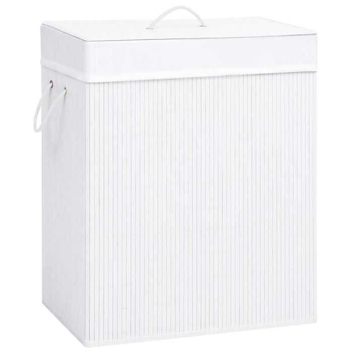 Coș de rufe din bambus cu 2 secțiuni, alb, 100 L - WALTI WALTI