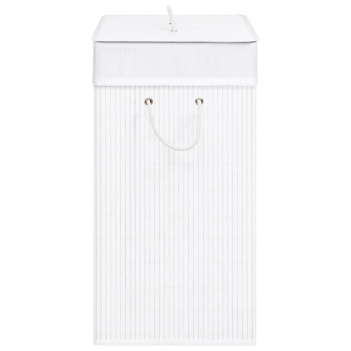 Coș de rufe din bambus cu 2 secțiuni, alb, 100 L - WALTI WALTI