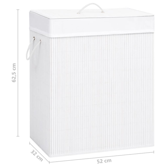Coș de rufe din bambus cu 2 secțiuni, alb, 100 L - WALTI WALTI