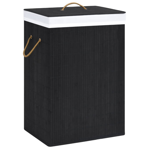 Coș de rufe din bambus cu 2 secțiuni, negru, 72 L - WALTI WALTI