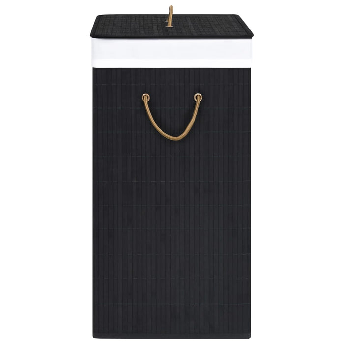 Coș de rufe din bambus cu 2 secțiuni, negru, 100 L - WALTI WALTI