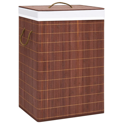 Coș de rufe din bambus cu 2 secțiuni, maro, 72 L - WALTI WALTI