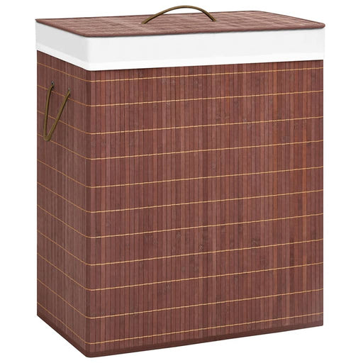 Coș de rufe din bambus cu 2 secțiuni, maro, 100 L - WALTI WALTI