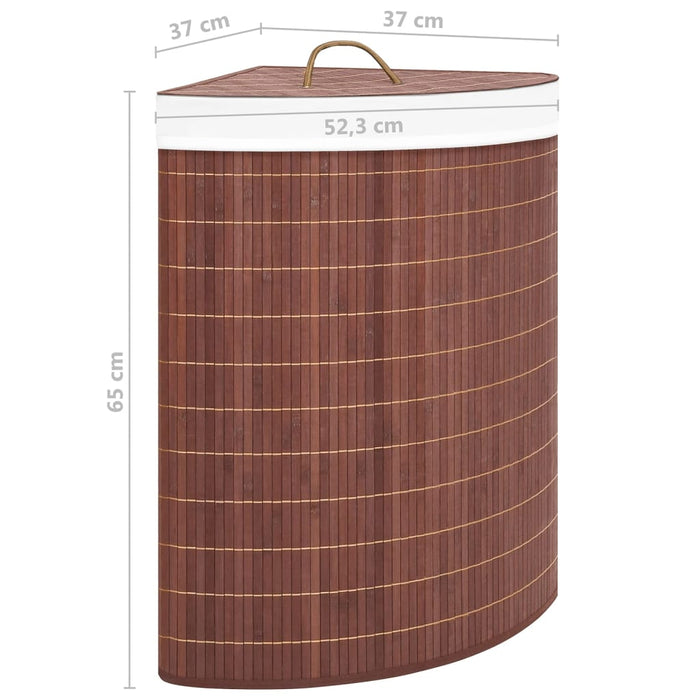 Coș de rufe din bambus de colț, maro, 60 L - WALTI WALTI