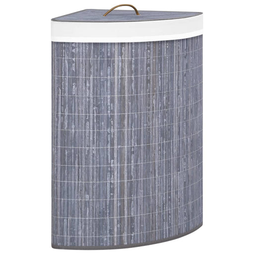 Coș de rufe din bambus, pentru colț, gri, 60 L - WALTI WALTI