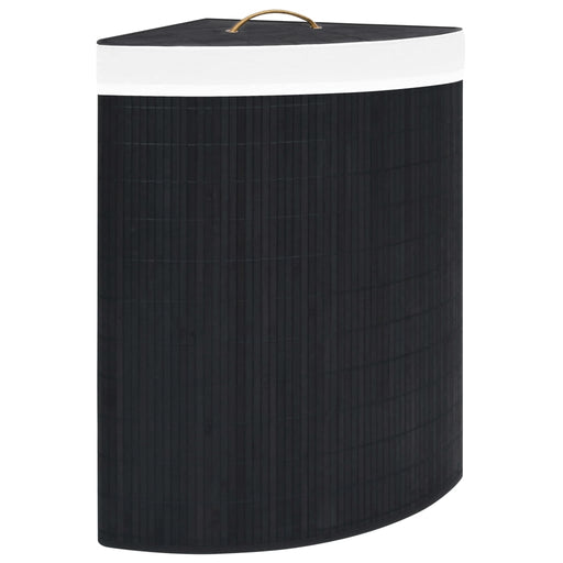 Coș de rufe din bambus de colț, negru, 60 L - WALTI WALTI