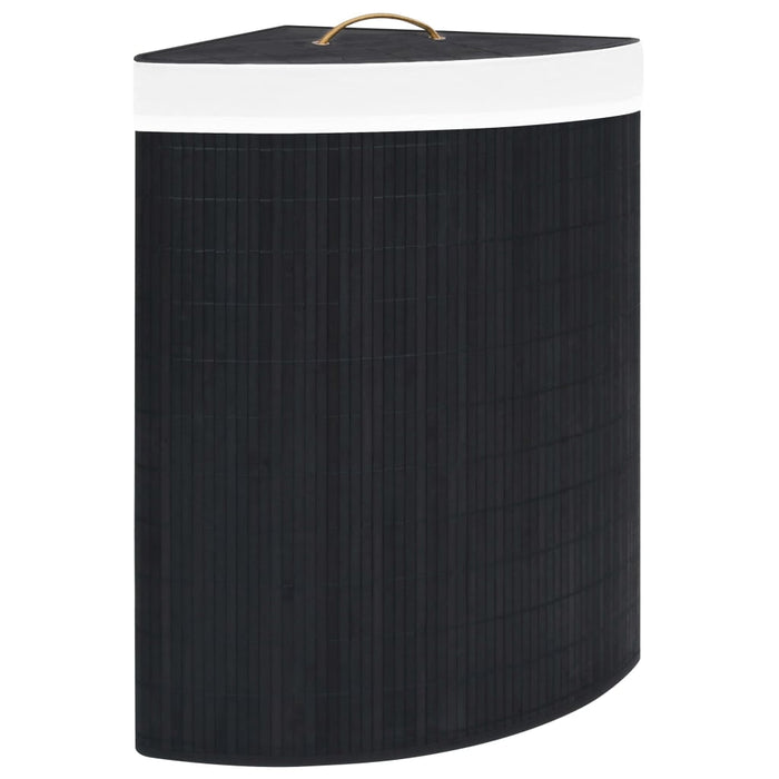 Coș de rufe din bambus de colț, negru, 60 L - WALTI WALTI