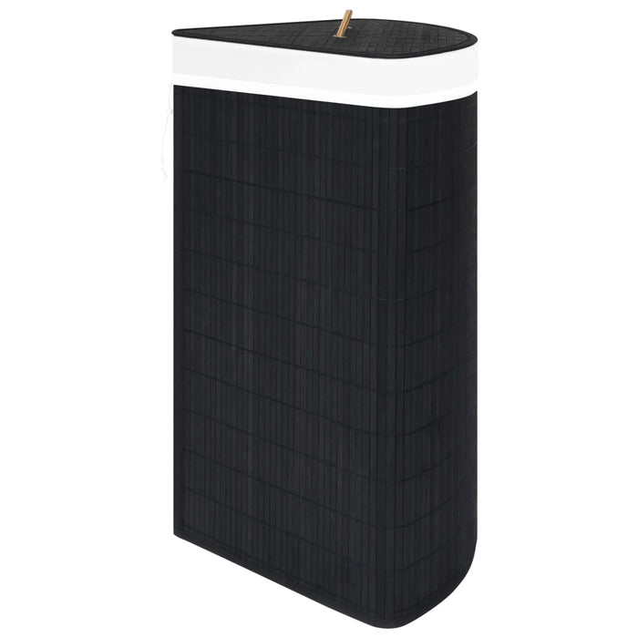 Coș de rufe din bambus de colț, negru, 60 L - WALTI WALTI