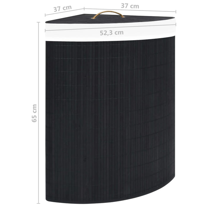 Coș de rufe din bambus de colț, negru, 60 L - WALTI WALTI