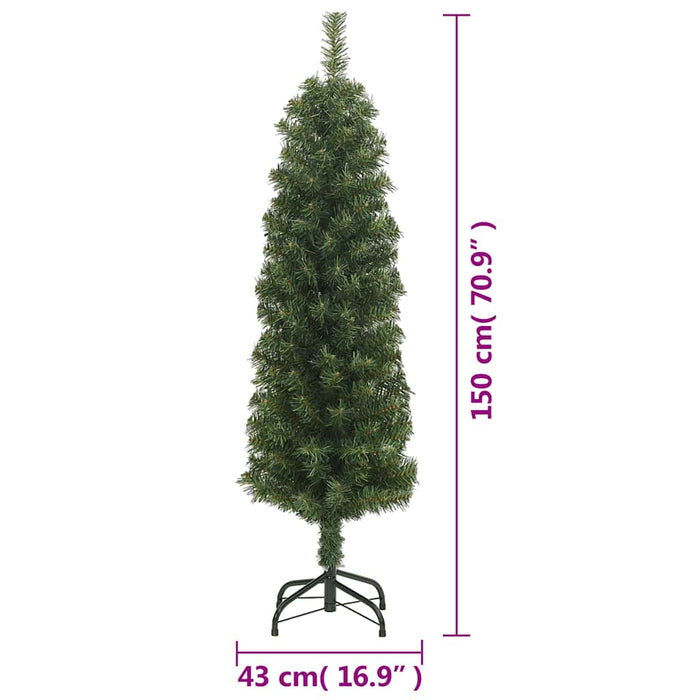 Pom de Crăciun artificial subțire cu suport verde 150 cm PVC - WALTI WALTI