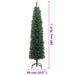 Pom de Crăciun artificial subțire cu suport verde 180 cm PVC - WALTI WALTI