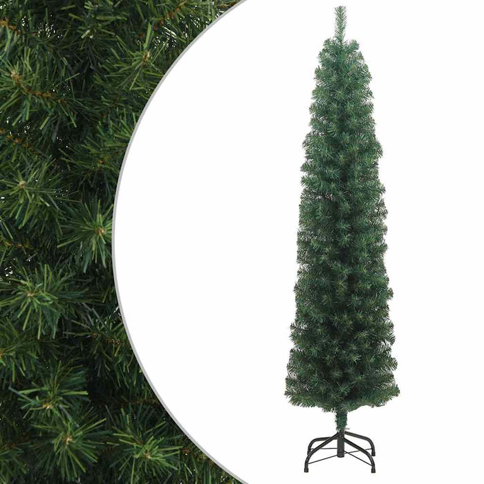 Pom de Crăciun artificial subțire cu suport verde 240 cm PVC - WALTI WALTI