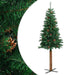 Pom Crăciun artificial subțire lemn și conuri verde 210 cm PVC - WALTI WALTI