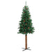 Pom Crăciun artificial subțire lemn și conuri verde 210 cm PVC - WALTI WALTI
