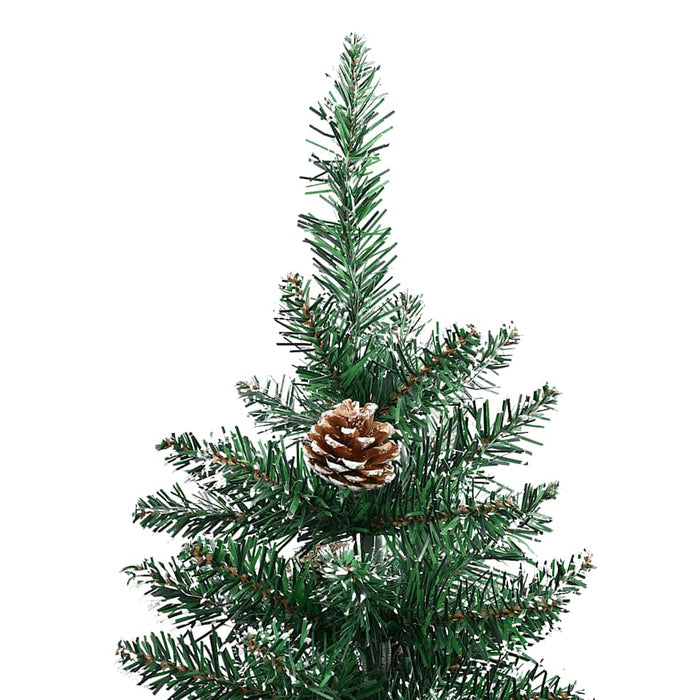Pom Crăciun artificial subțire, lemn și zăpadă, verde, 210 cm - WALTI WALTI