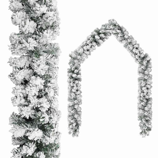 Ghirlandă de Crăciun cu zăpadă, verde, 10 m, PVC - WALTI WALTI