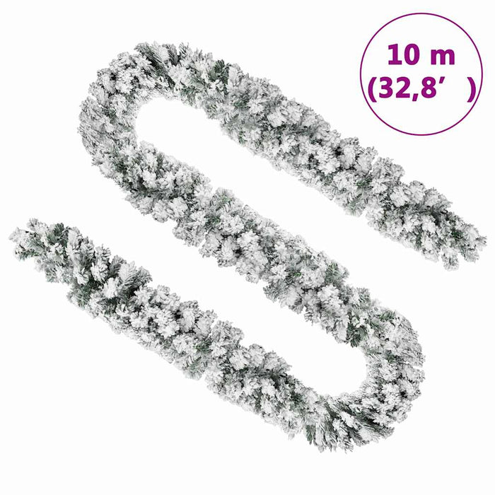 Ghirlandă de Crăciun cu zăpadă, verde, 10 m, PVC - WALTI WALTI