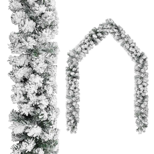 Ghirlandă de Crăciun cu zăpadă, verde, 20 m, PVC - WALTI WALTI