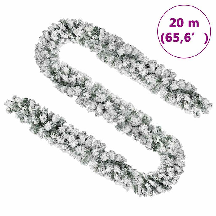 Ghirlandă de Crăciun cu zăpadă, verde, 20 m, PVC - WALTI WALTI