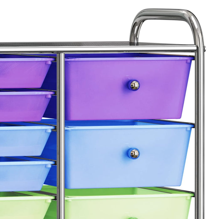Cărucior depozitare mobil cu 15 sertare XXL multicolor plastic - WALTI WALTI