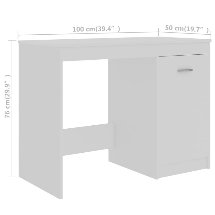 Birou, alb, 140x50x76 cm, lemn prelucrat - WALTI WALTI