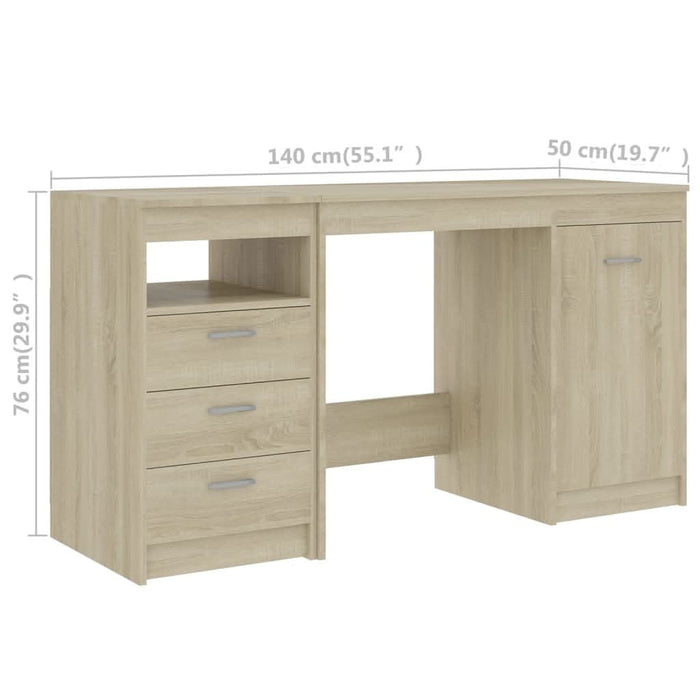 Birou, stejar Sonoma, 140 x 50 x 76 cm, lemn prelucrat - WALTI WALTI
