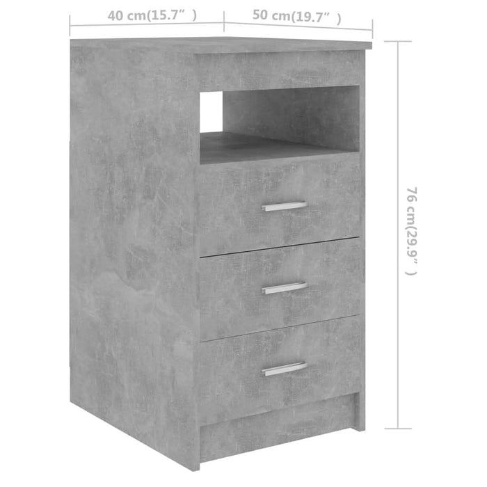 Birou, gri beton, 140 x 50 x 76 cm, lemn prelucrat - WALTI WALTI