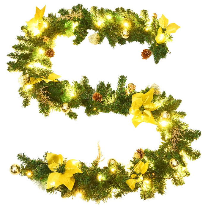 Ghirlandă de Crăciun cu lumini LED, verde, 2,7 m, PVC WALTI