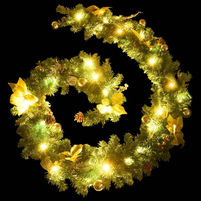 Ghirlandă de Crăciun cu lumini LED, verde, 2,7 m, PVC WALTI