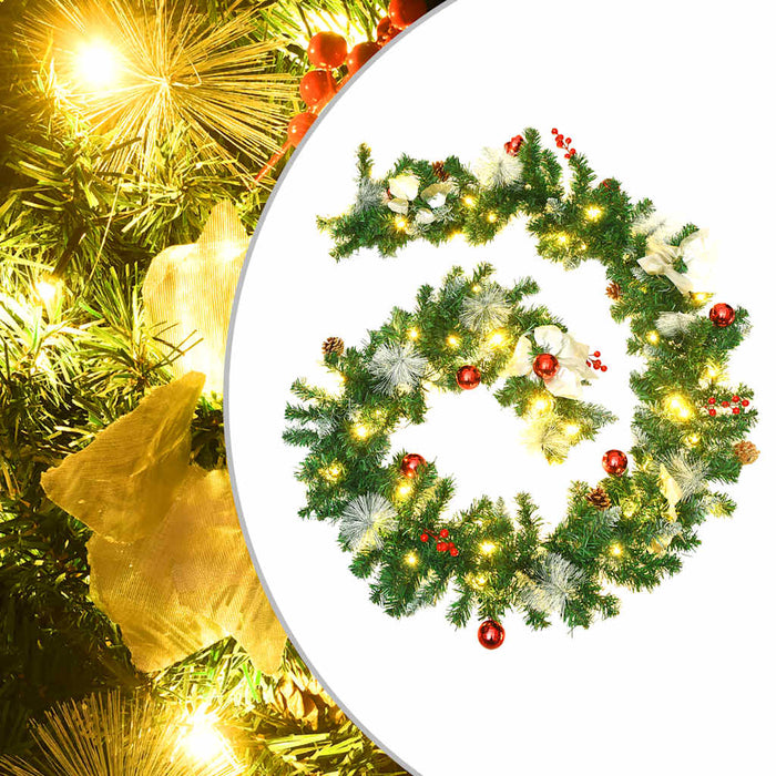 Ghirlandă de Crăciun cu lumini LED, verde, 2,7 m, PVC - WALTI WALTI