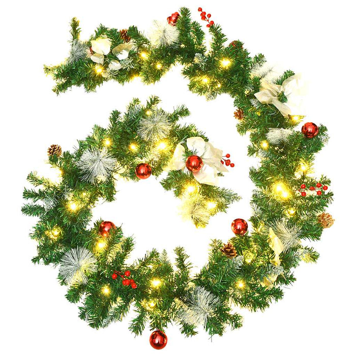 Ghirlandă de Crăciun cu lumini LED, verde, 2,7 m, PVC - WALTI WALTI