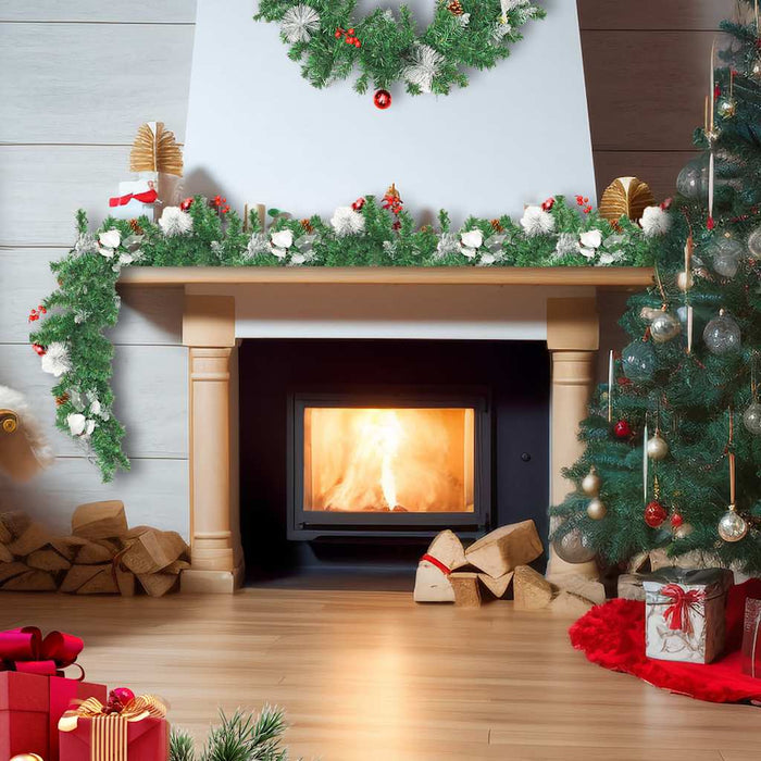 Ghirlandă de Crăciun cu lumini LED, verde, 2,7 m, PVC - WALTI WALTI