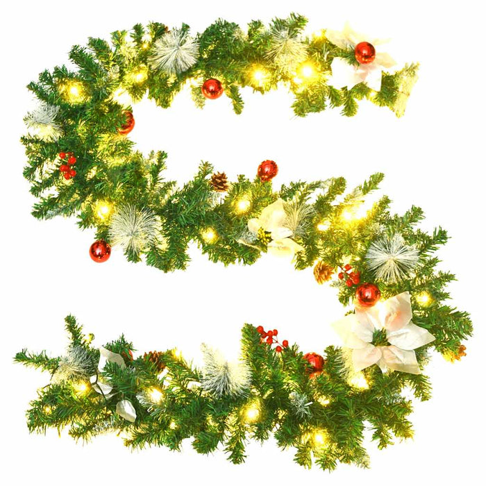 Ghirlandă de Crăciun cu lumini LED, verde, 2,7 m, PVC - WALTI WALTI