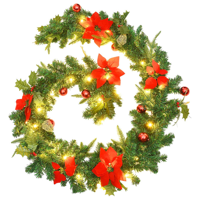 Ghirlandă de Crăciun cu lumini LED, verde, 2,7 m, PVC WALTI