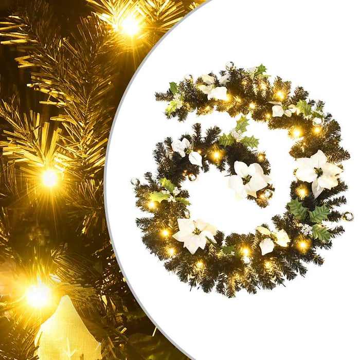 Ghirlandă de Crăciun cu lumini LED, negru, 2,7 m, PVC WALTI