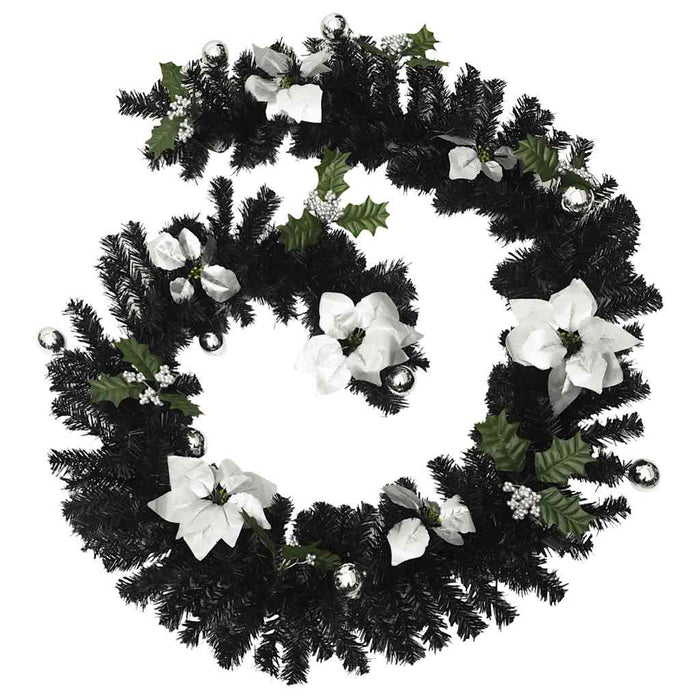 Ghirlandă de Crăciun cu lumini LED, negru, 2,7 m, PVC WALTI