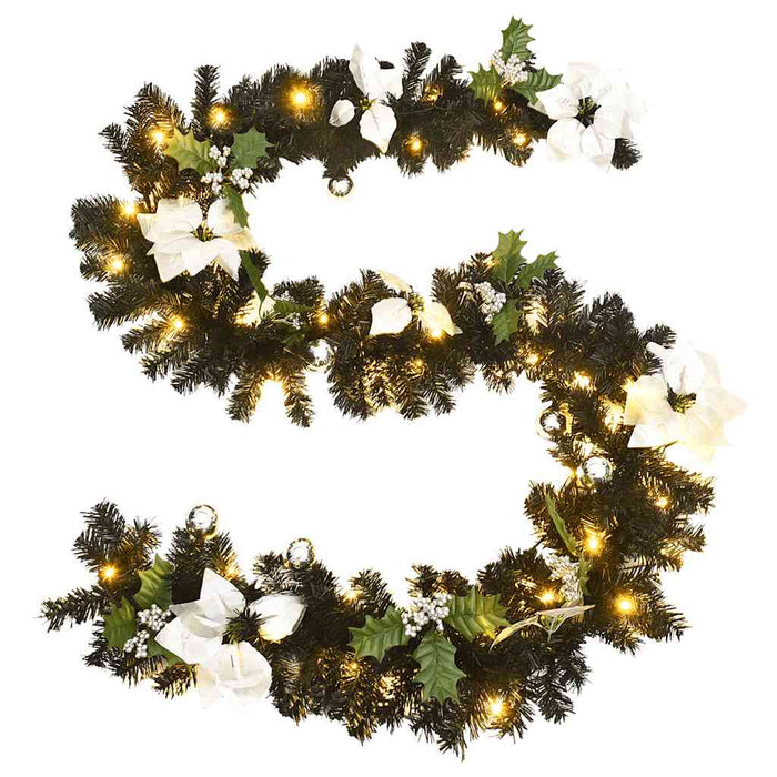 Ghirlandă de Crăciun cu lumini LED, negru, 2,7 m, PVC WALTI