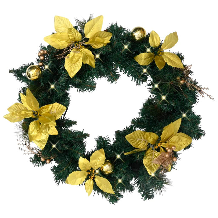 Coroniță de Crăciun cu becuri LED, verde, 60 cm, PVC - WALTI WALTI