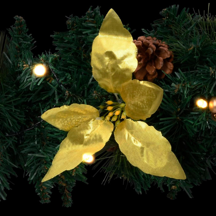 Coroniță de Crăciun cu becuri LED, verde, 60 cm, PVC - WALTI WALTI