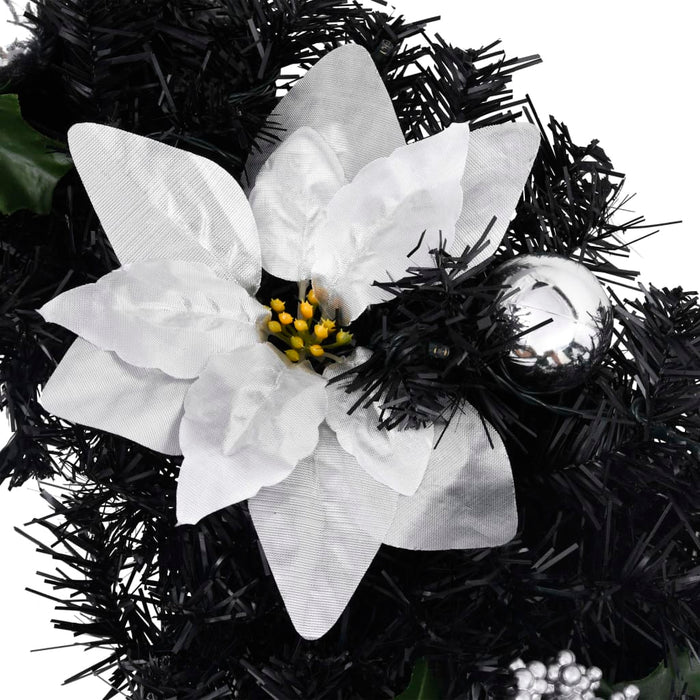 Arcadă de Crăciun cu lumini LED, negru, 90 cm, PVC - WALTI WALTI