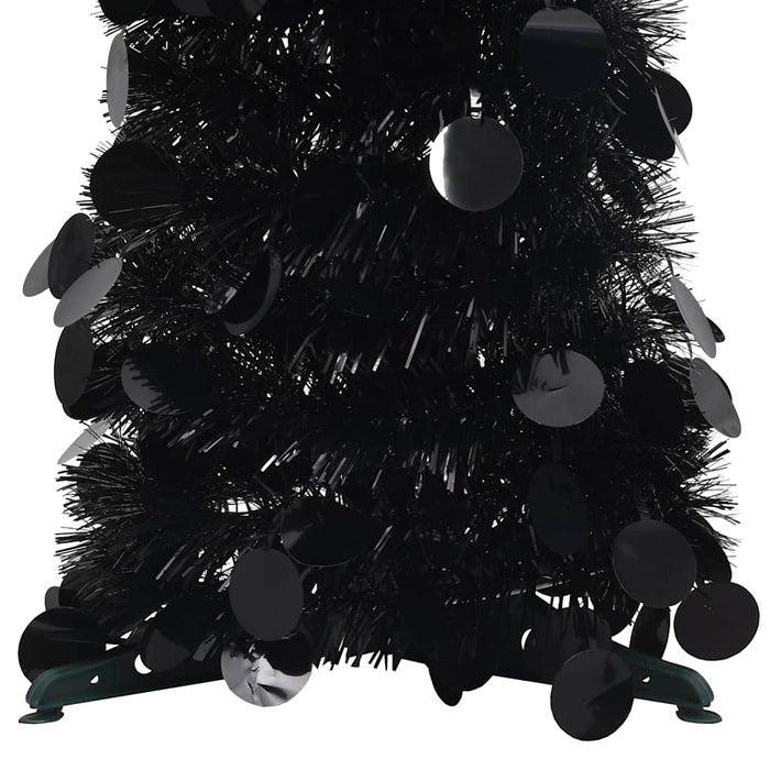 Brad de Crăciun artificial tip pop-up, negru, 120 cm, PET WALTI