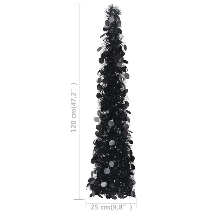 Brad de Crăciun artificial tip pop-up, negru, 120 cm, PET WALTI
