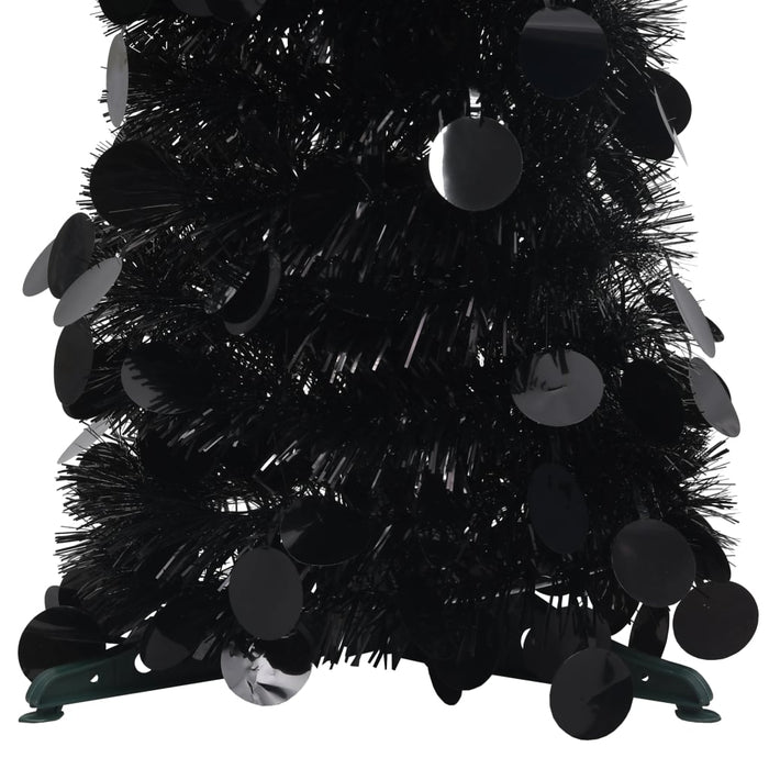 Brad de Crăciun artificial tip pop-up, negru, 180 cm, PET WALTI
