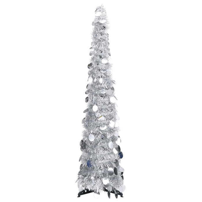 Brad de Crăciun artificial tip pop-up, argintiu, 120 cm, PET WALTI