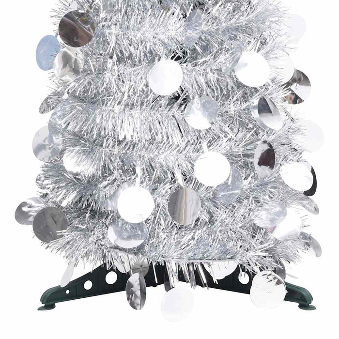 Brad de Crăciun artificial tip pop-up, argintiu, 120 cm, PET WALTI